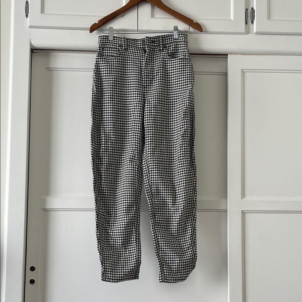 Polo Ralph Lauren Black and White Checkered Women's Trousers